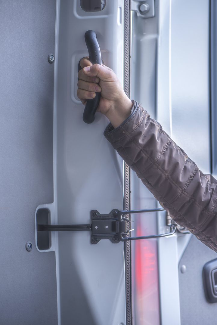 Handrail for comfortable entry through the rear doors